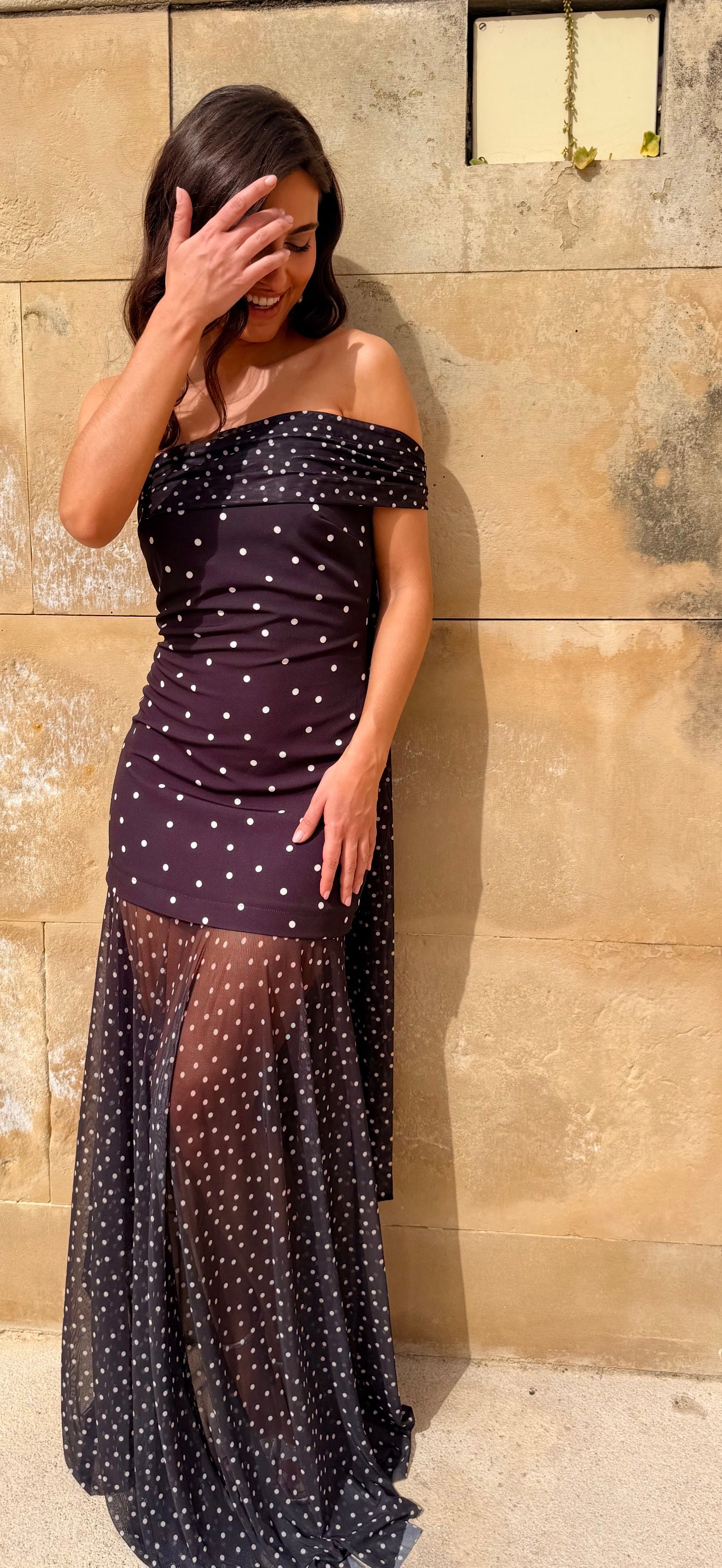 Mono Polka Dress