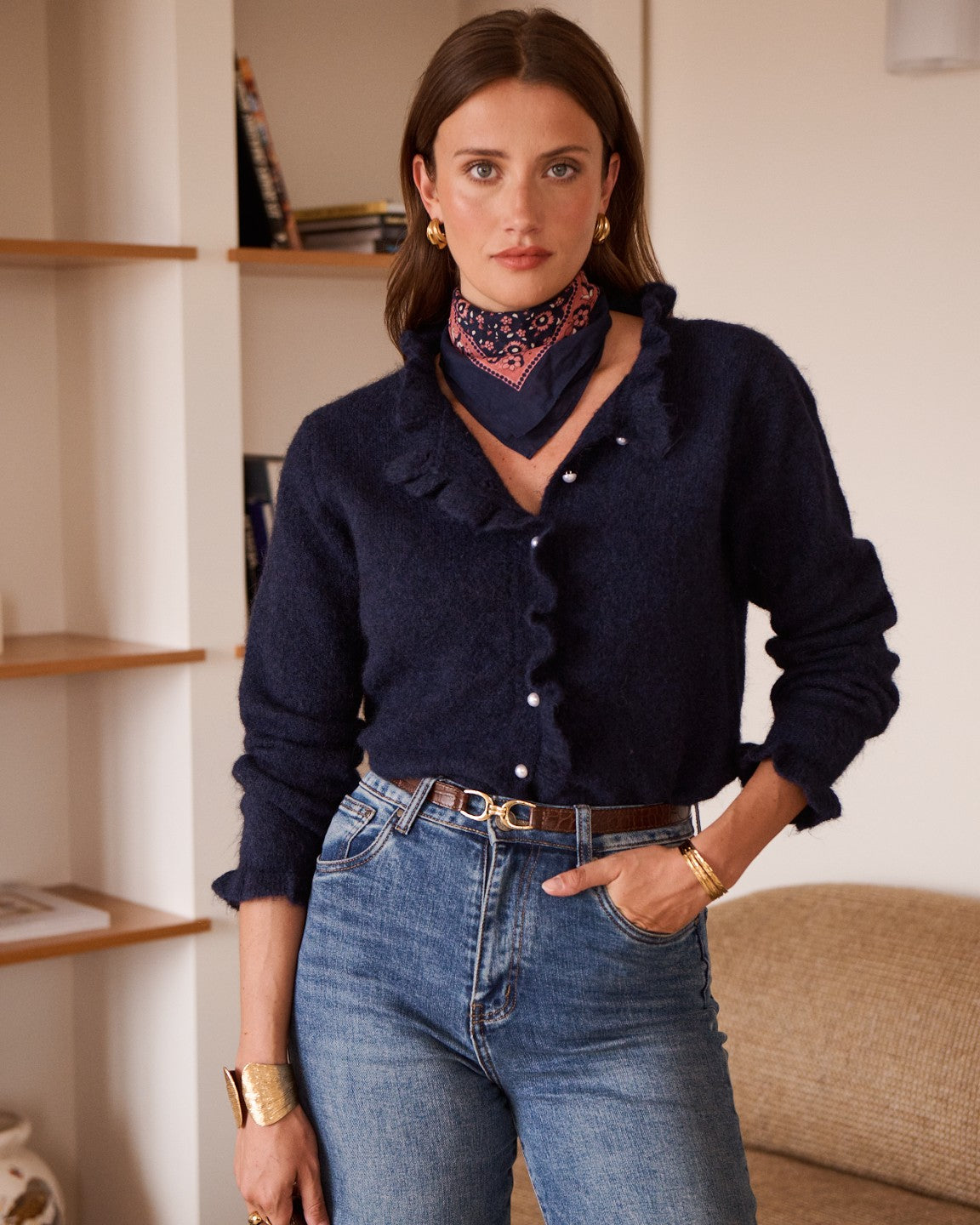 Navy Pearl Knit