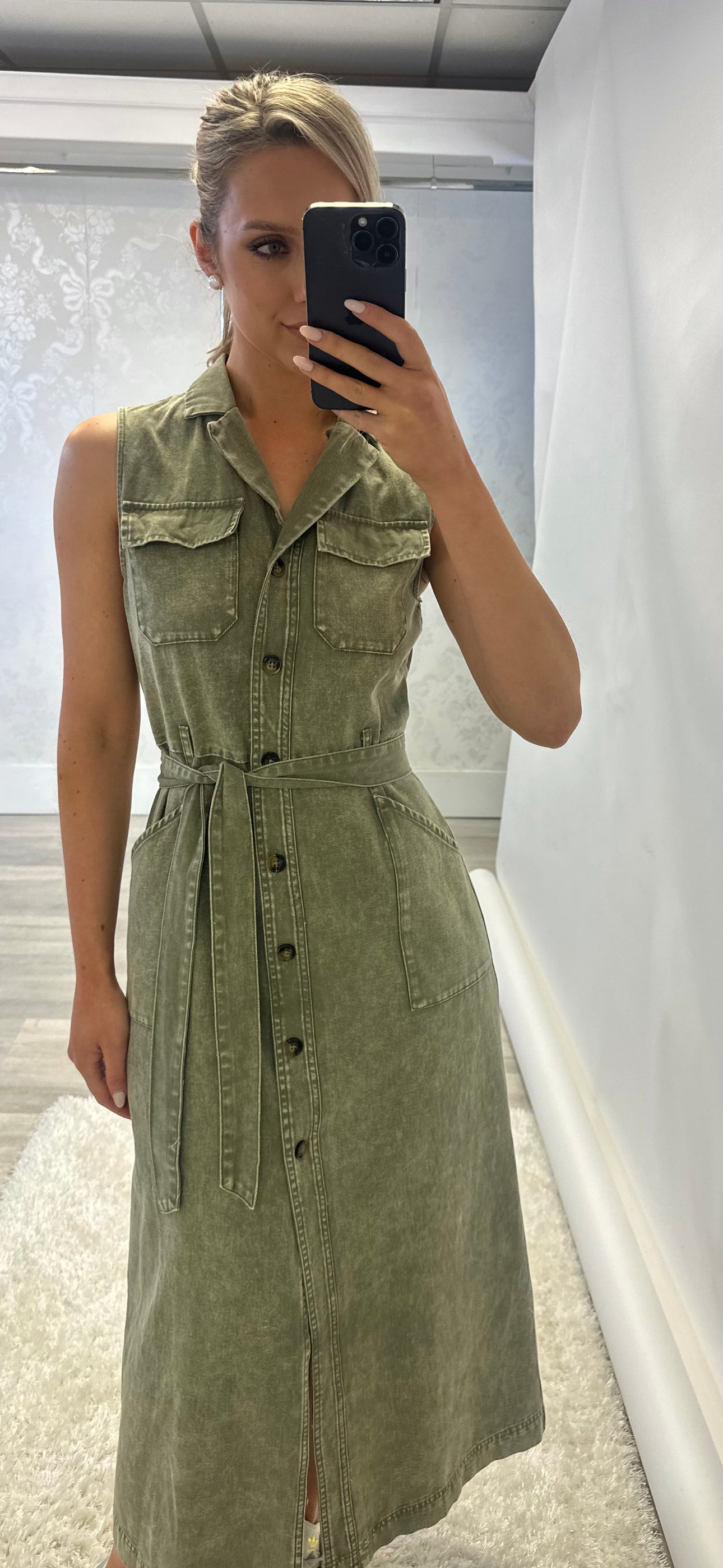 Khaki Midi Denim