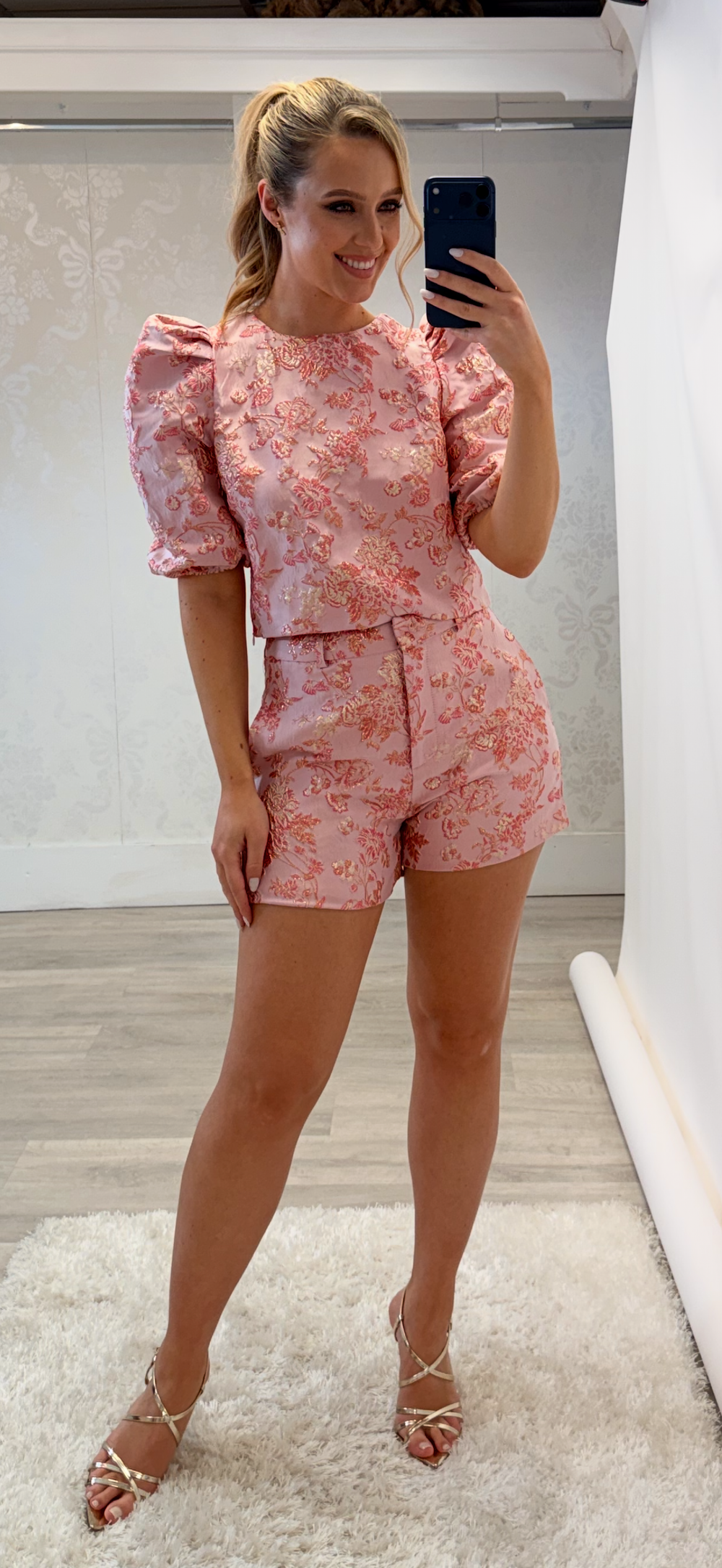 Pink Jacquard Set