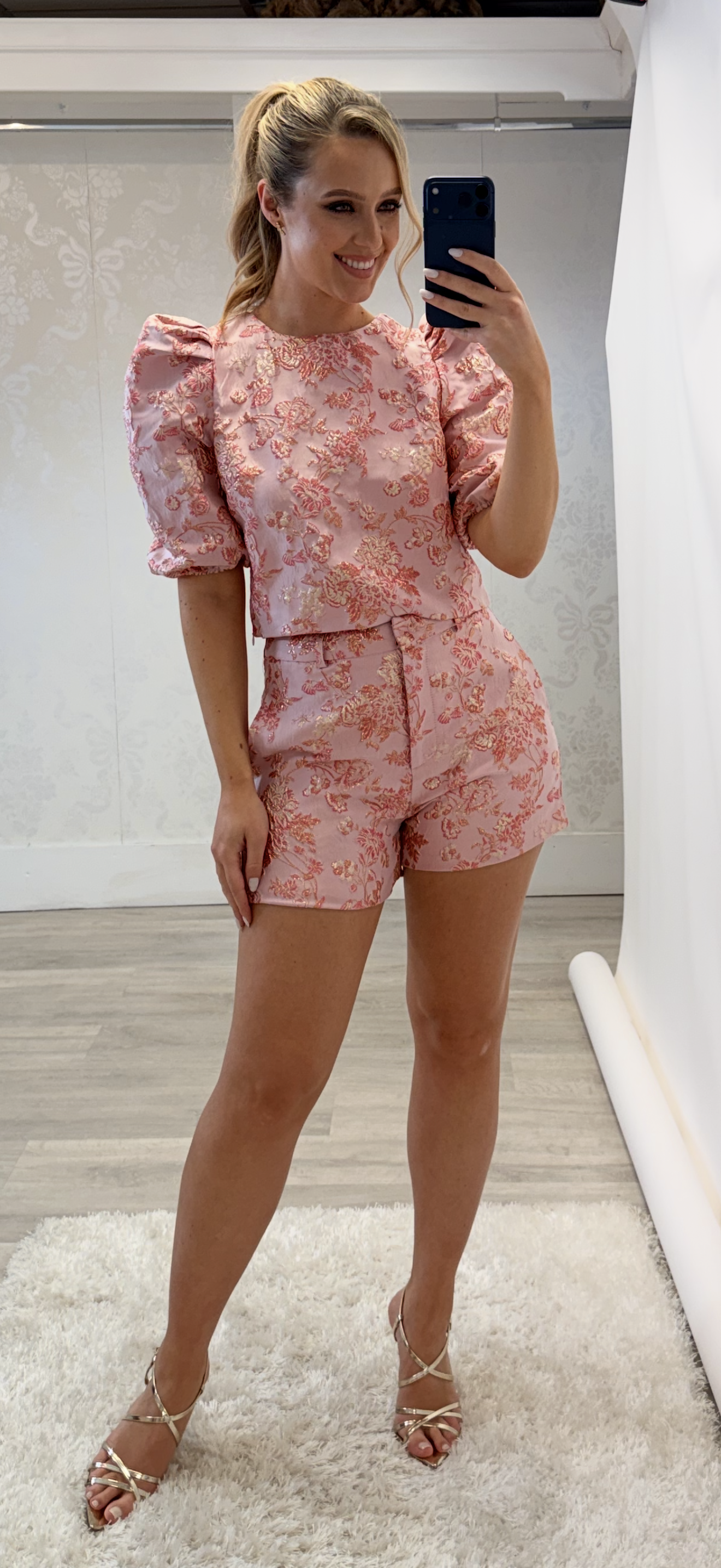 Pink Jacquard Set