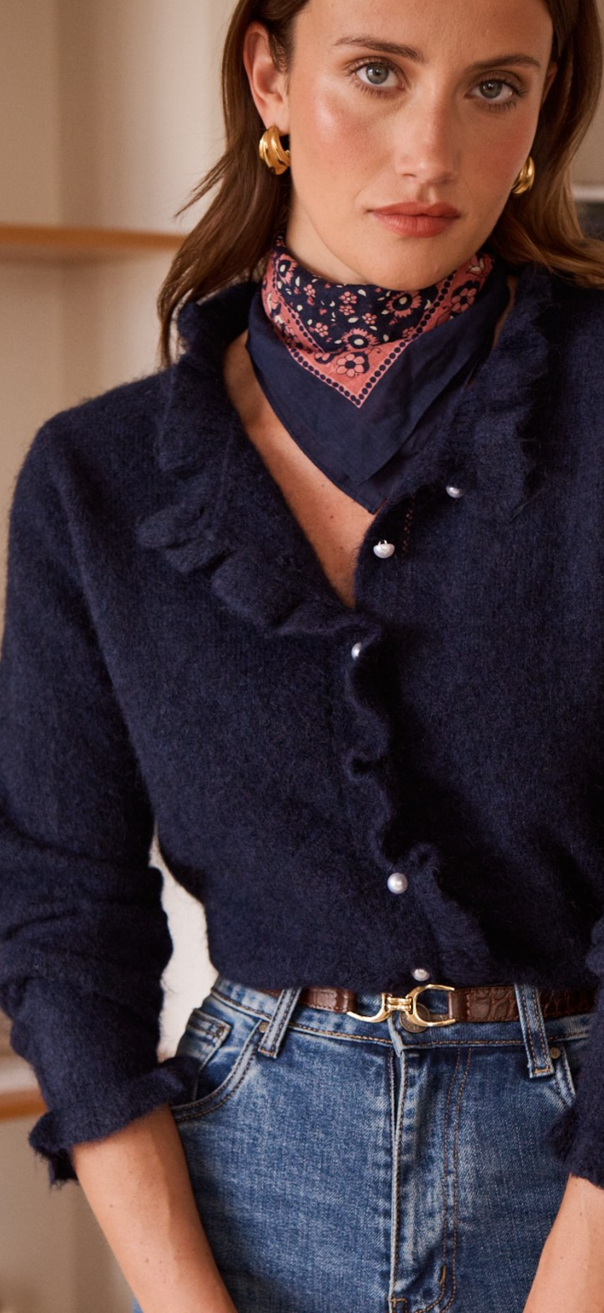 Navy Pearl Knit