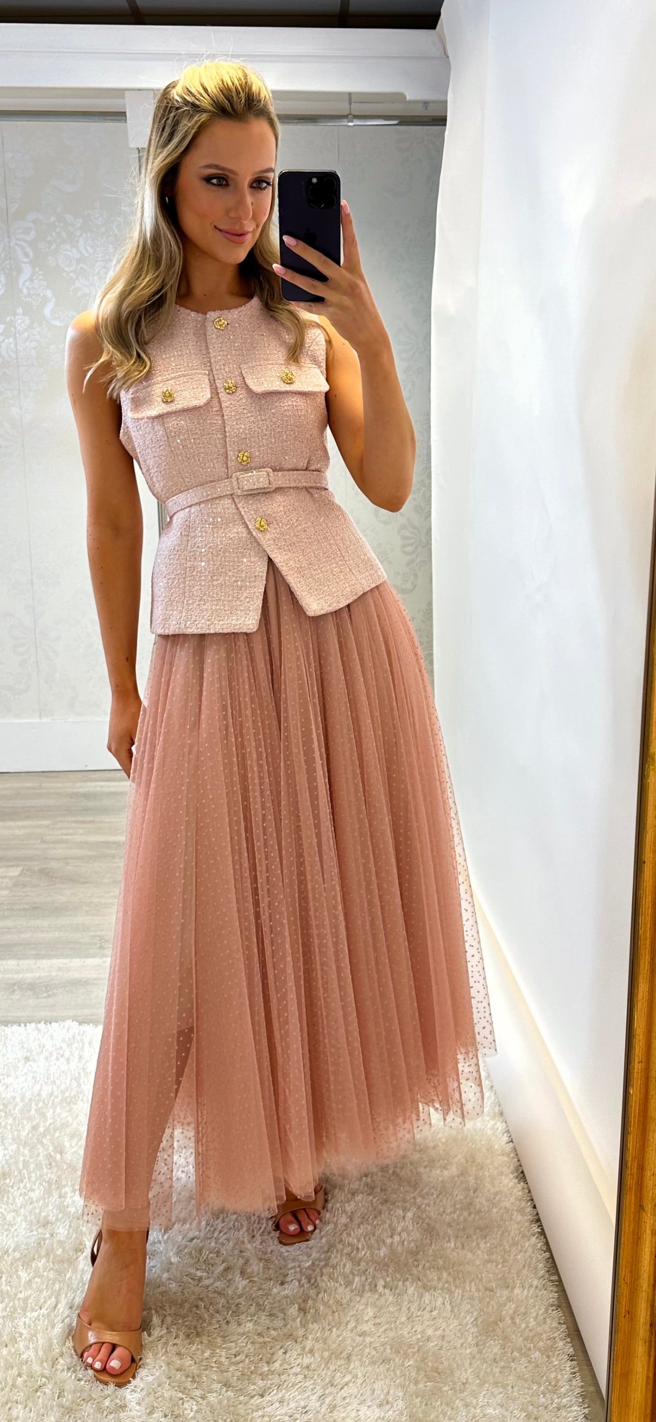 Blush Polka Tulle