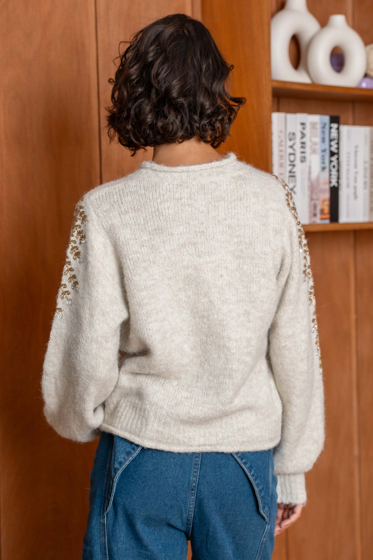 Gold Embroidered Knit