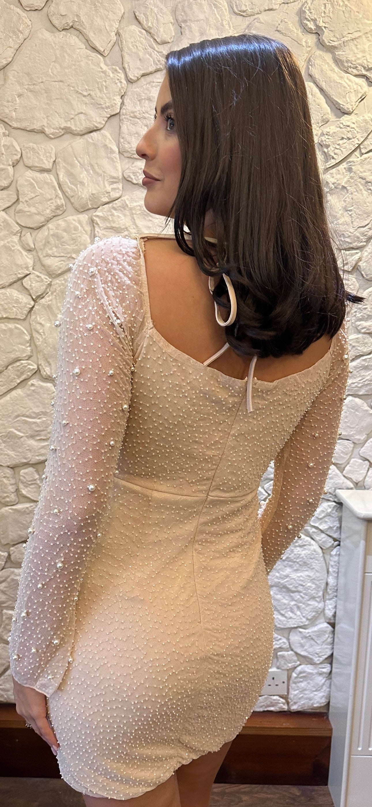 Nude Pearl Dress