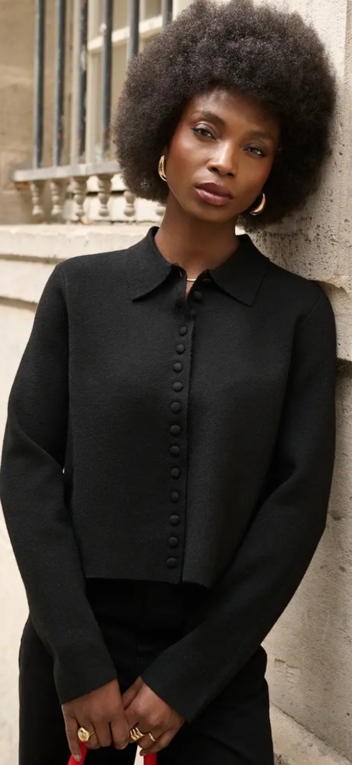 Black Detachable Fur Knit