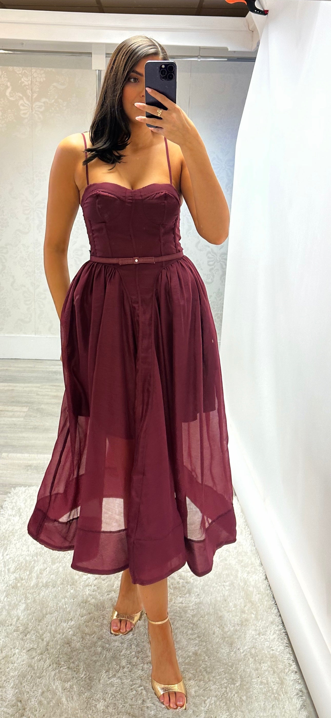 Burgundy Flare Dress