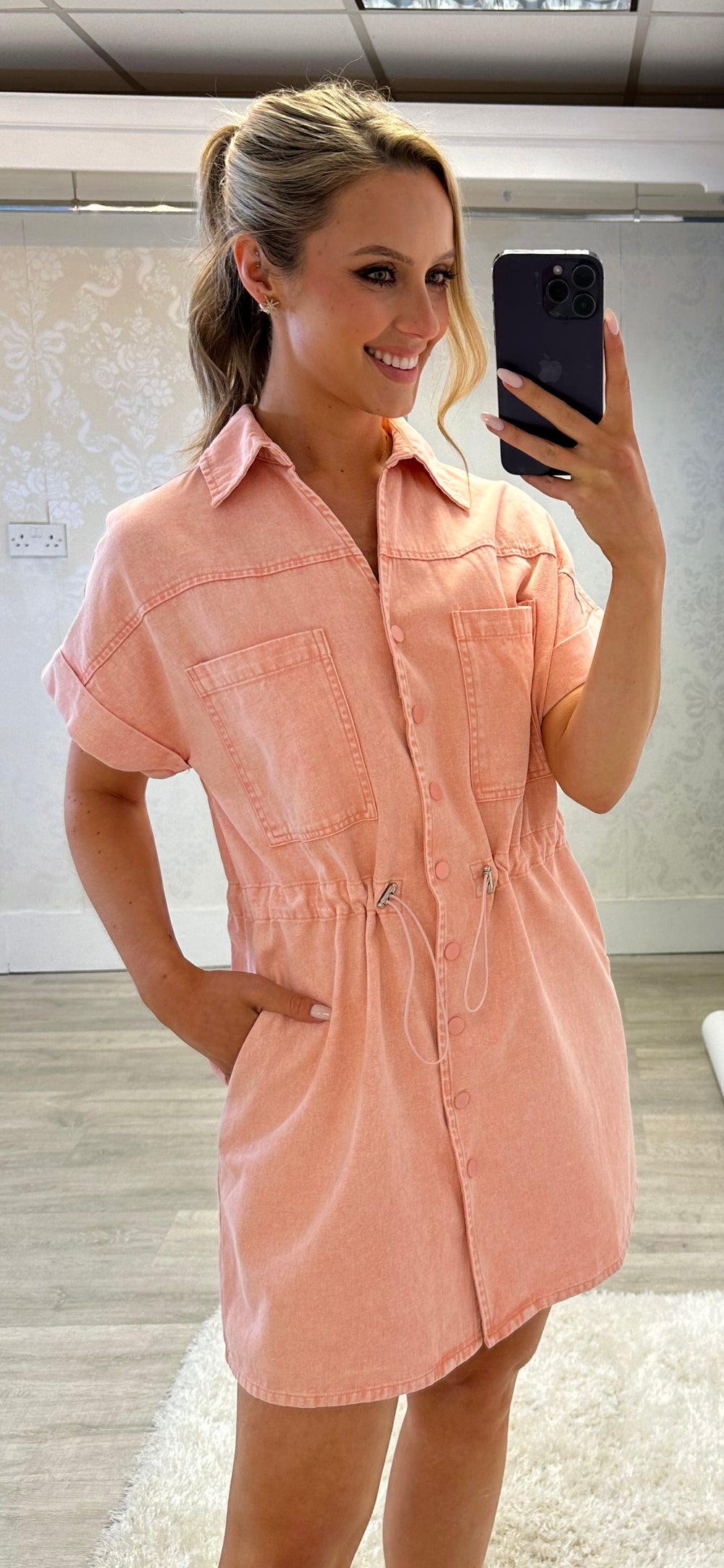 Denim Drawstring Dress
