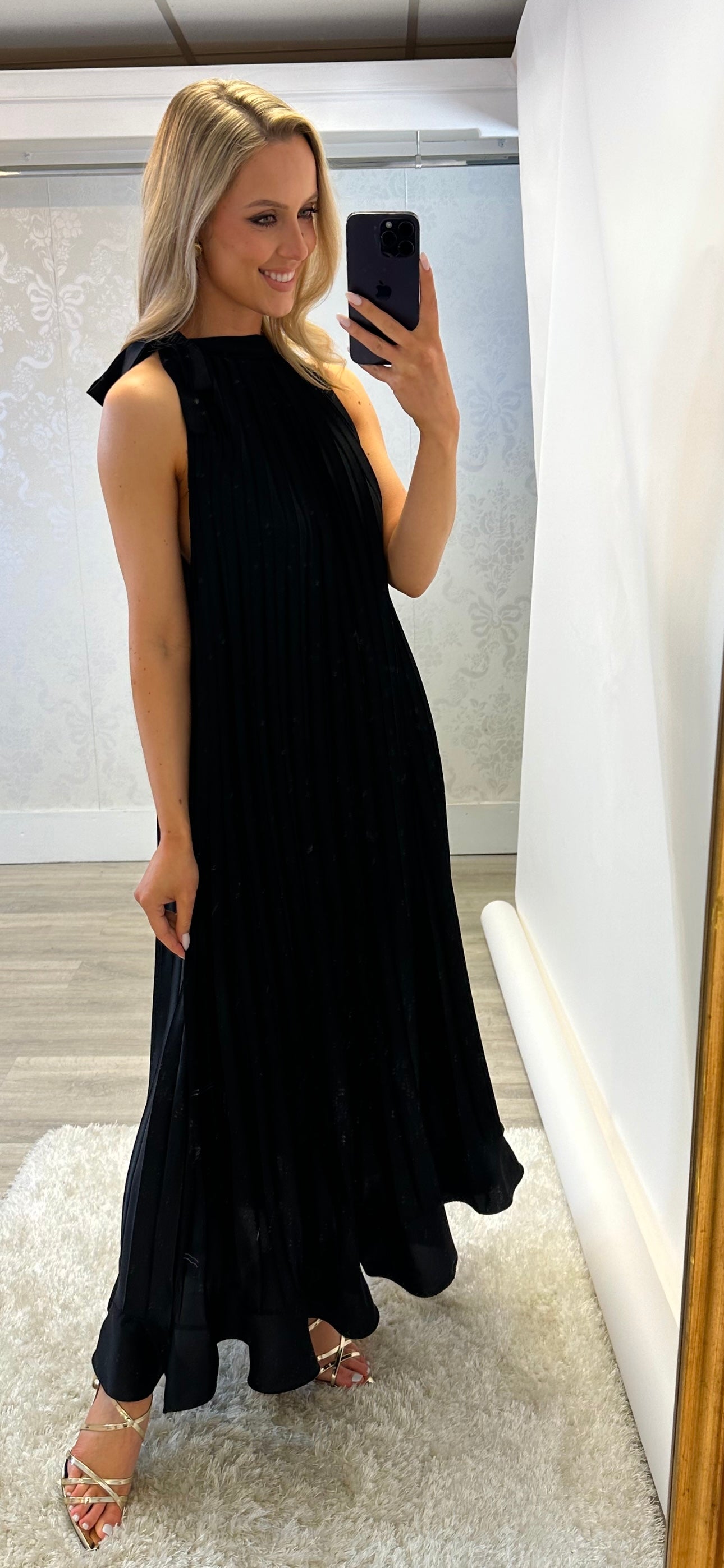 Black Pleat Dress