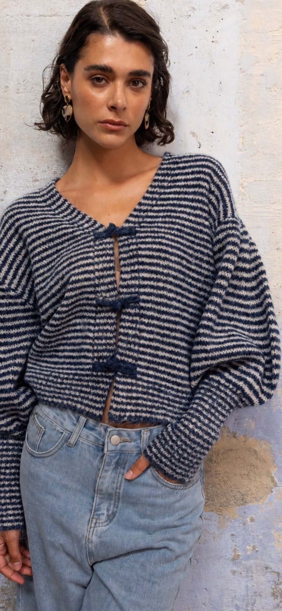 Stripe Bow Knit