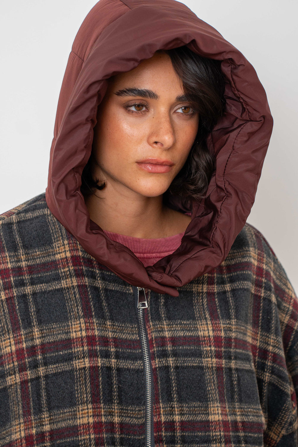 Burgundy Hooded Jacket