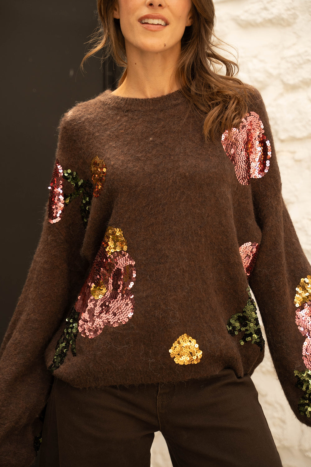 Chocolate Sequin Knit