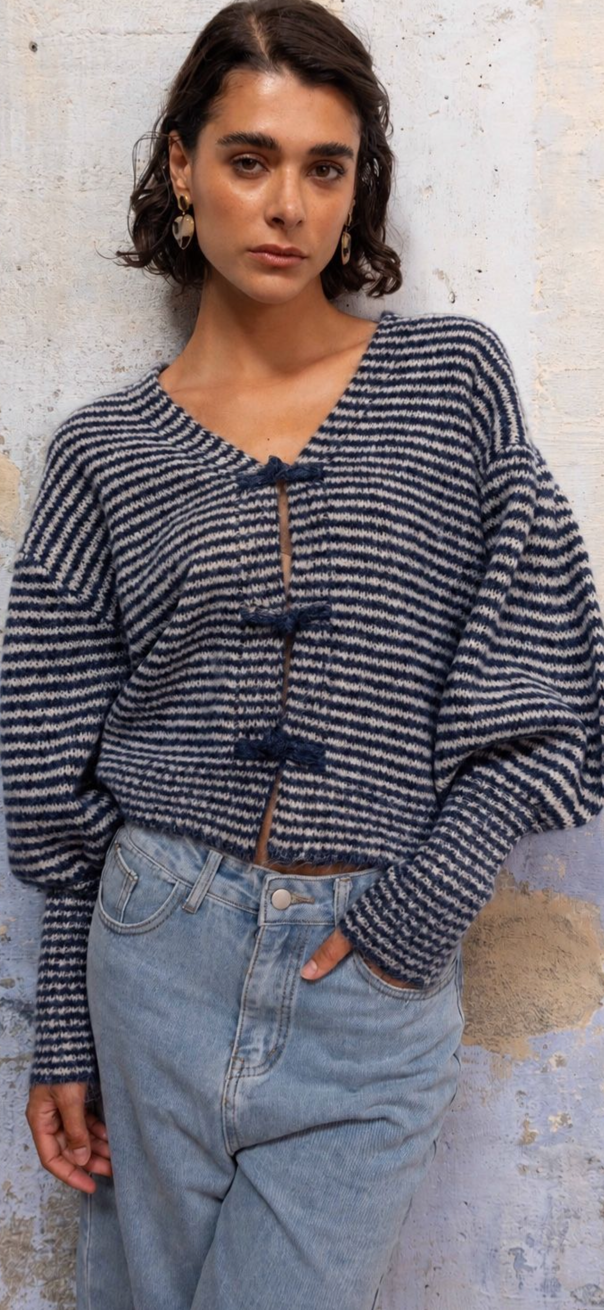 Stripe Bow Knit
