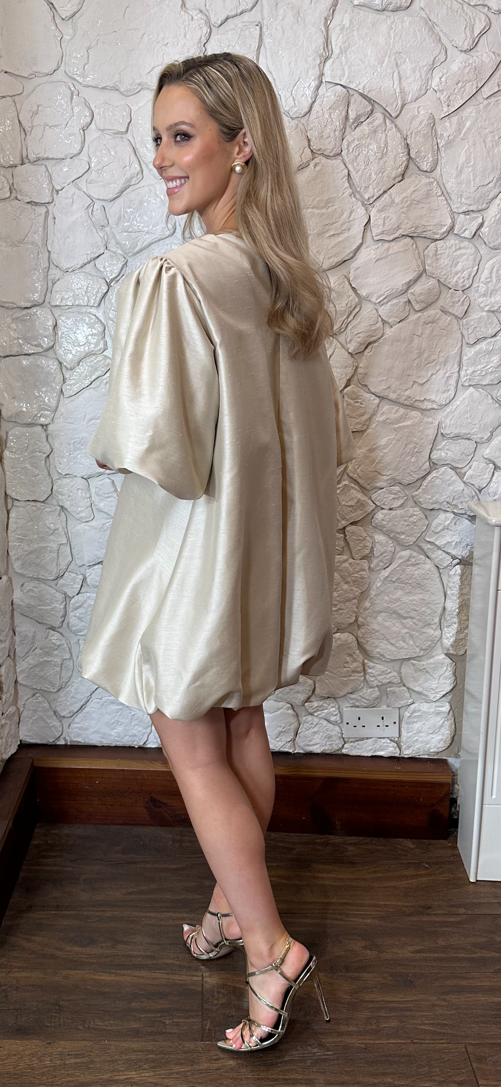 Champagne Puff Sleeve Mini