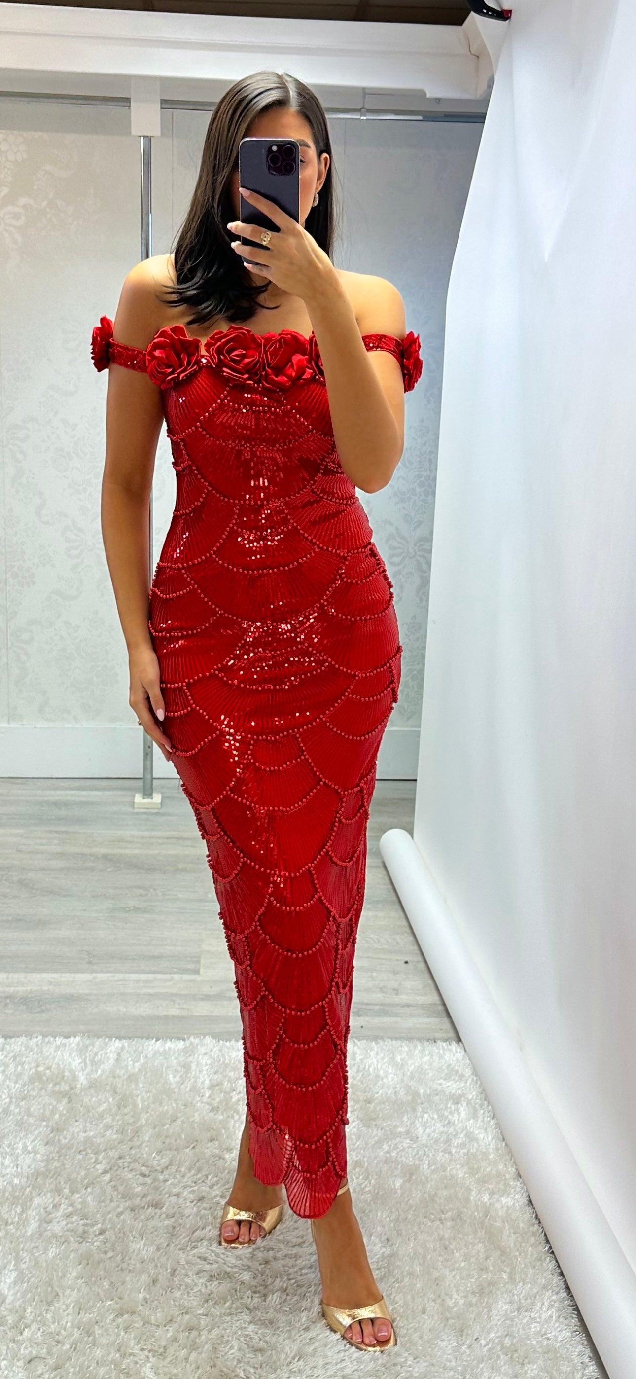 Red Sparkle Midi