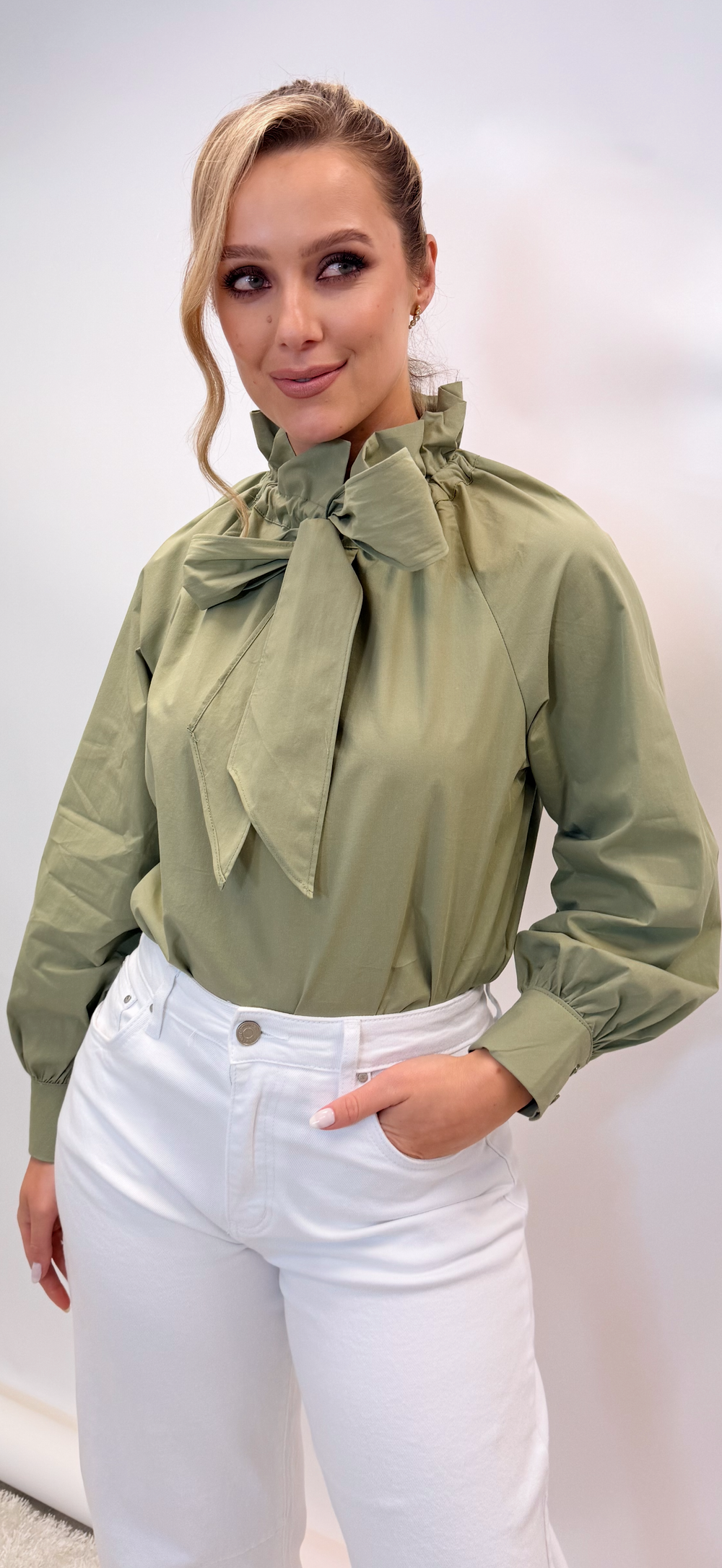 Khaki Bow Shirt
