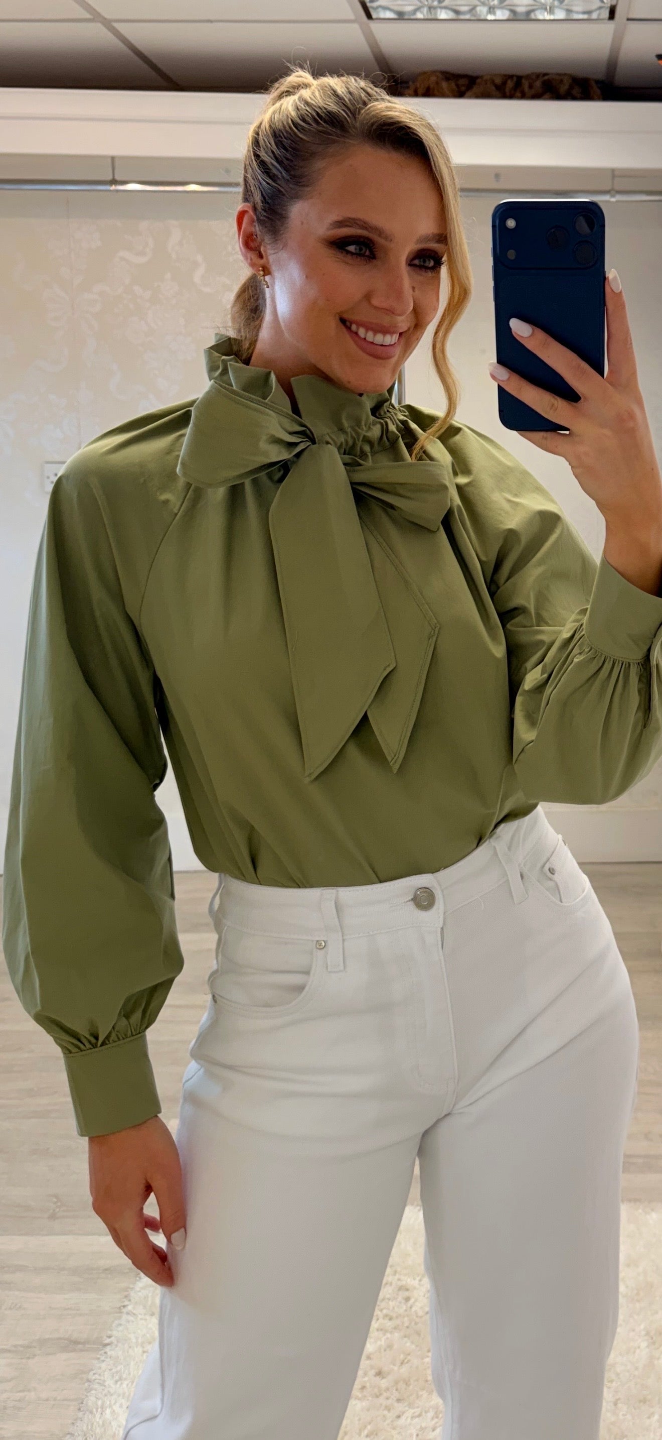 Khaki Bow Shirt