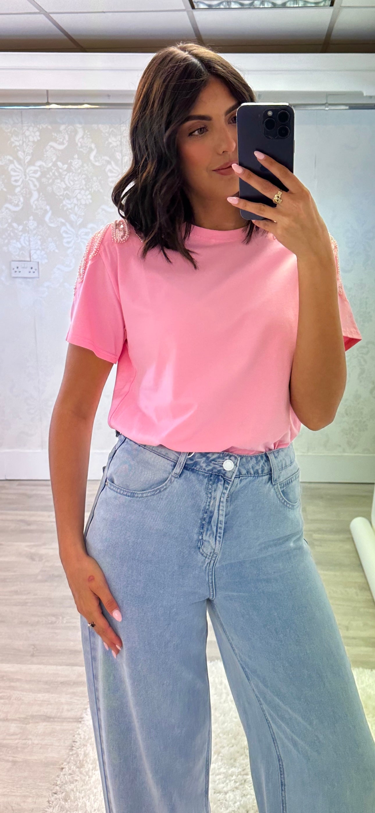 Pink Embellished Tee