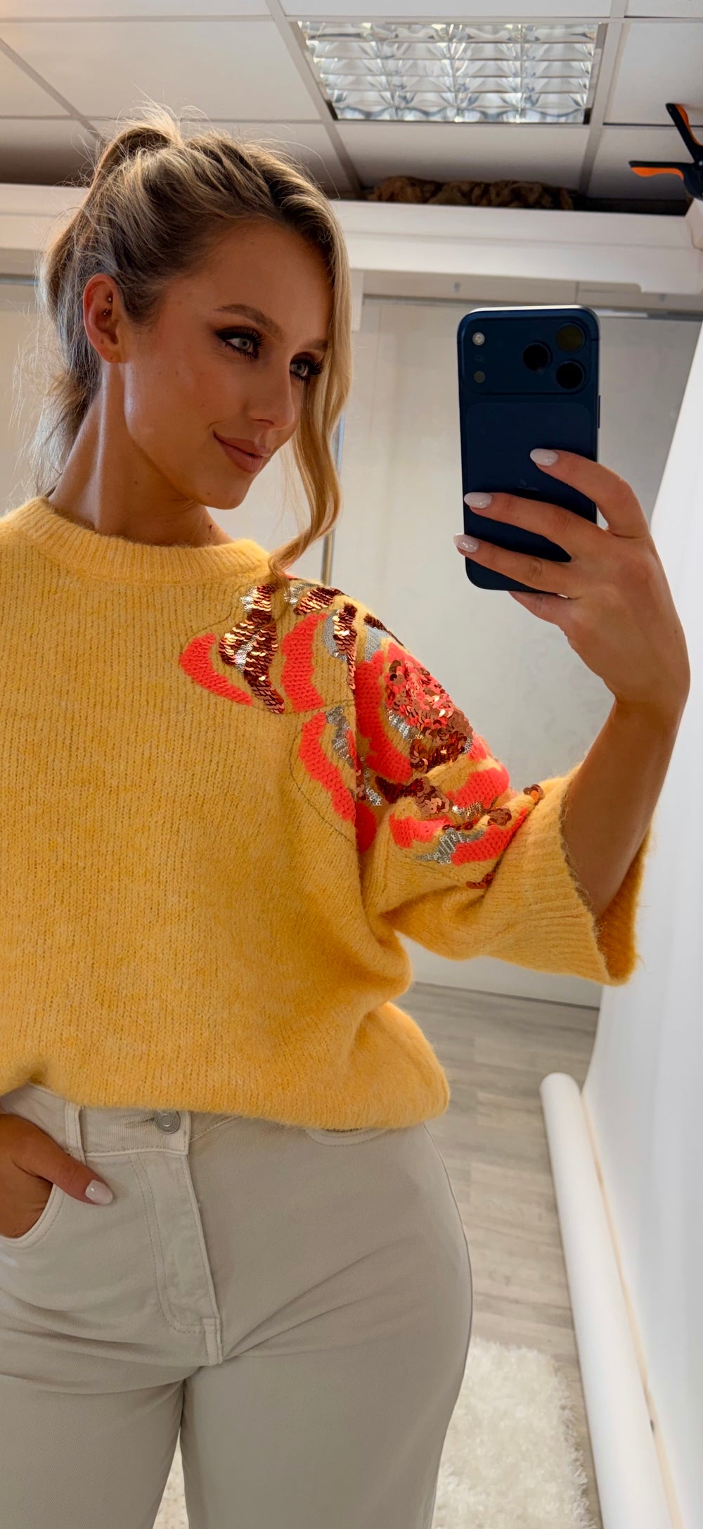 Lemon Sequin Knit