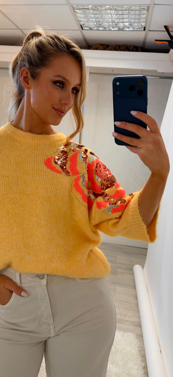 Lemon Sequin Knit