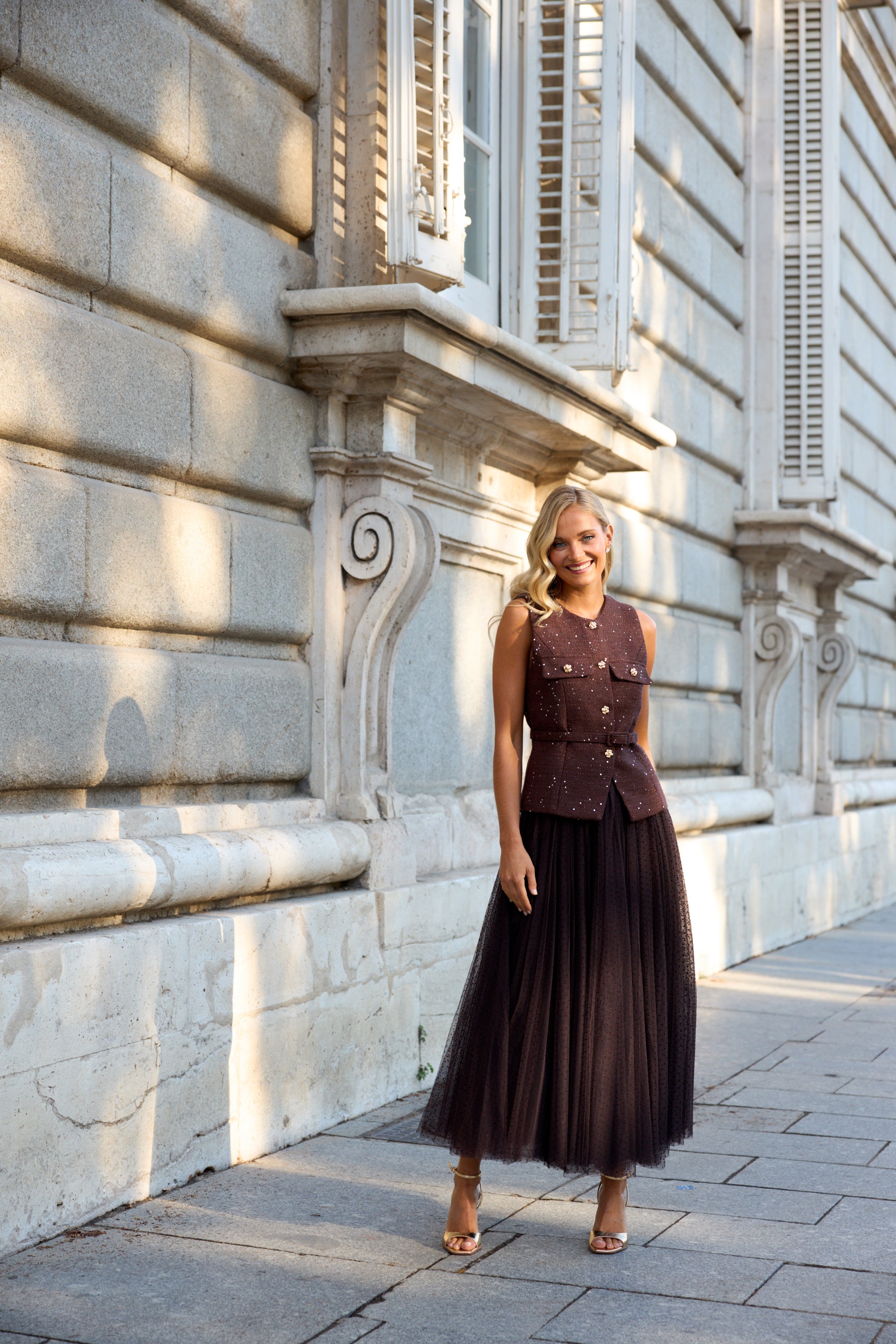Brown Polka Tulle Pre Order