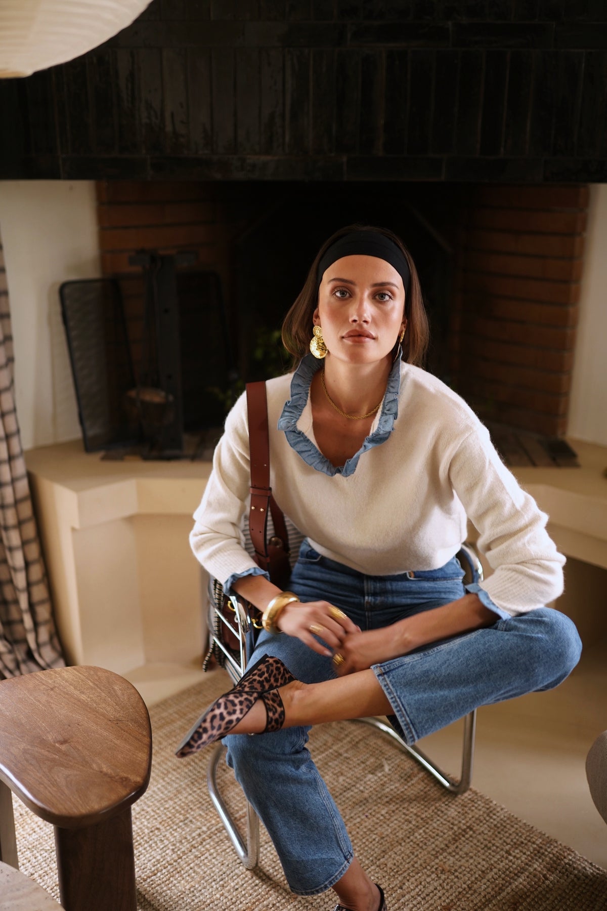 Denim Collar Knit