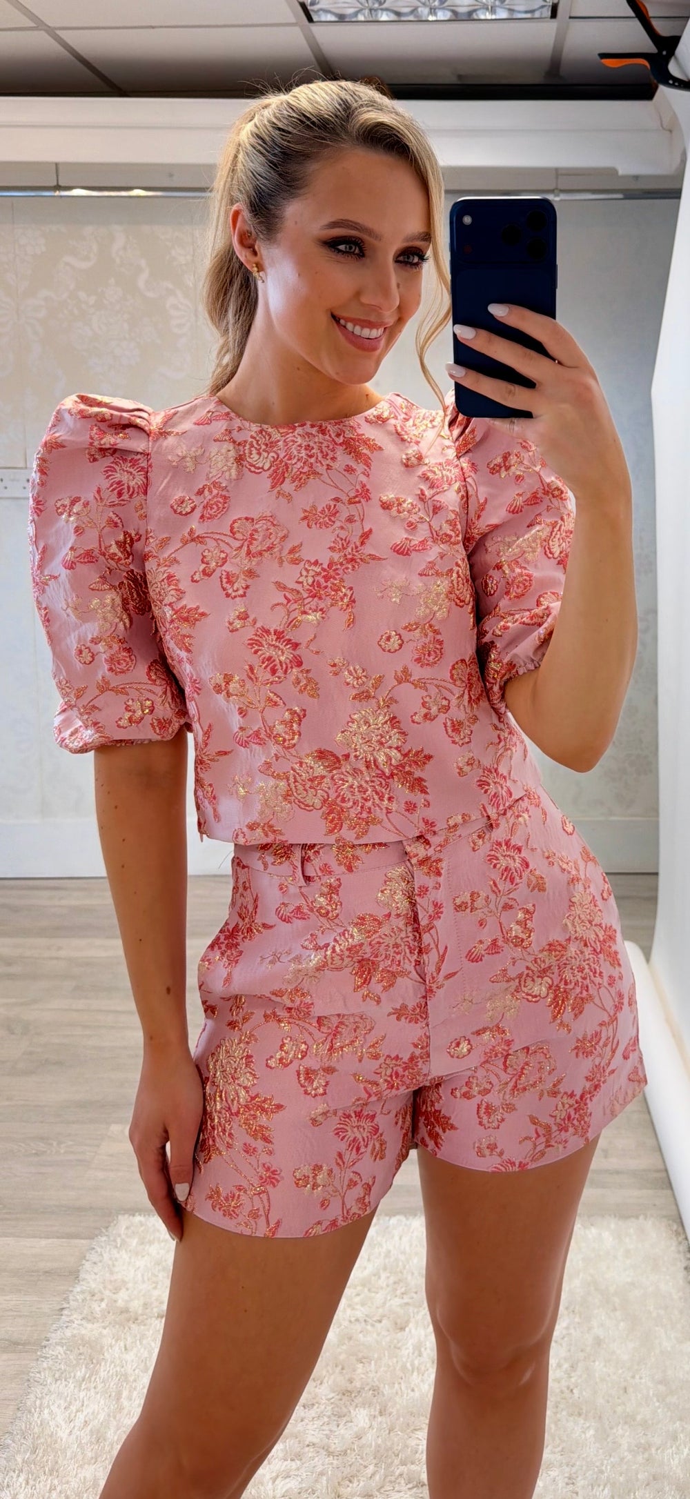 Pink Jacquard Set