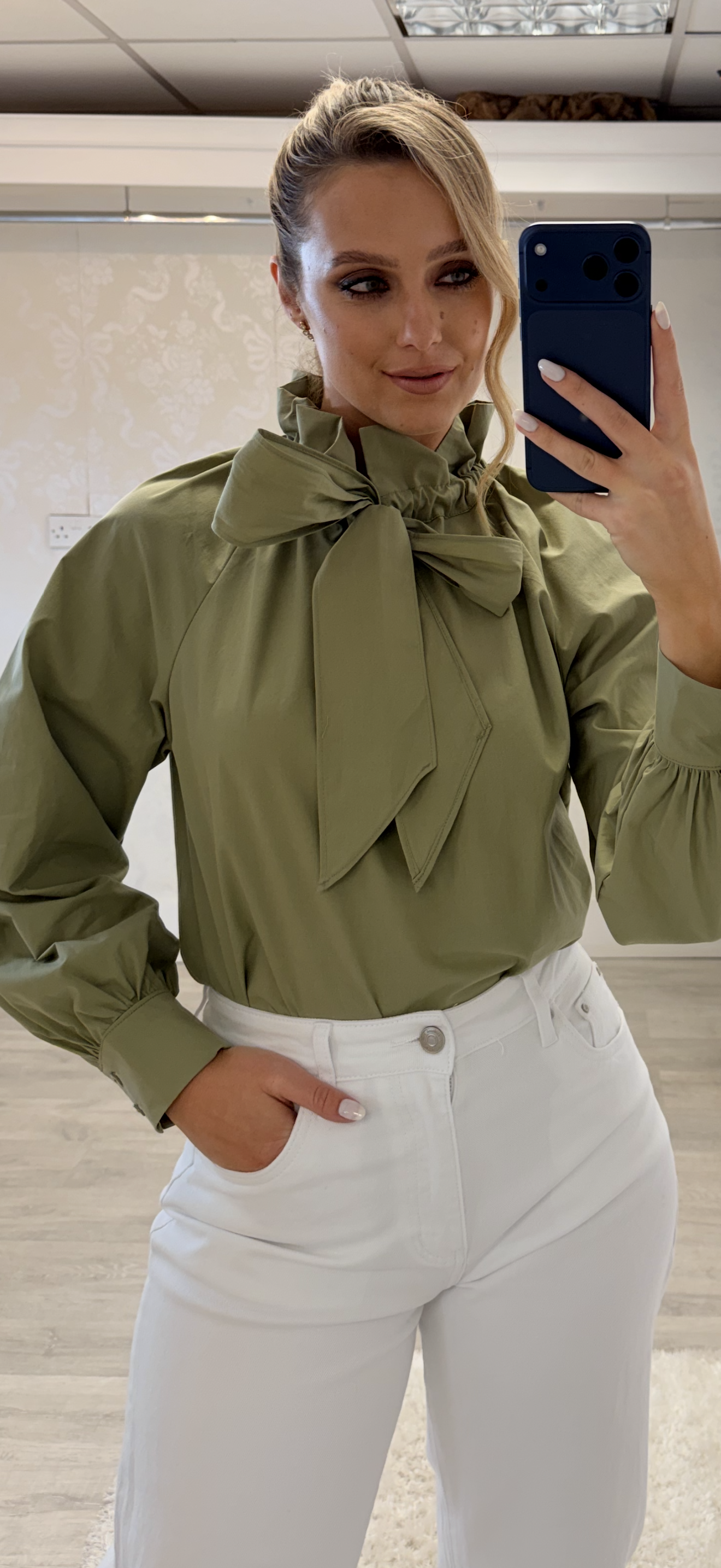 Khaki Bow Shirt