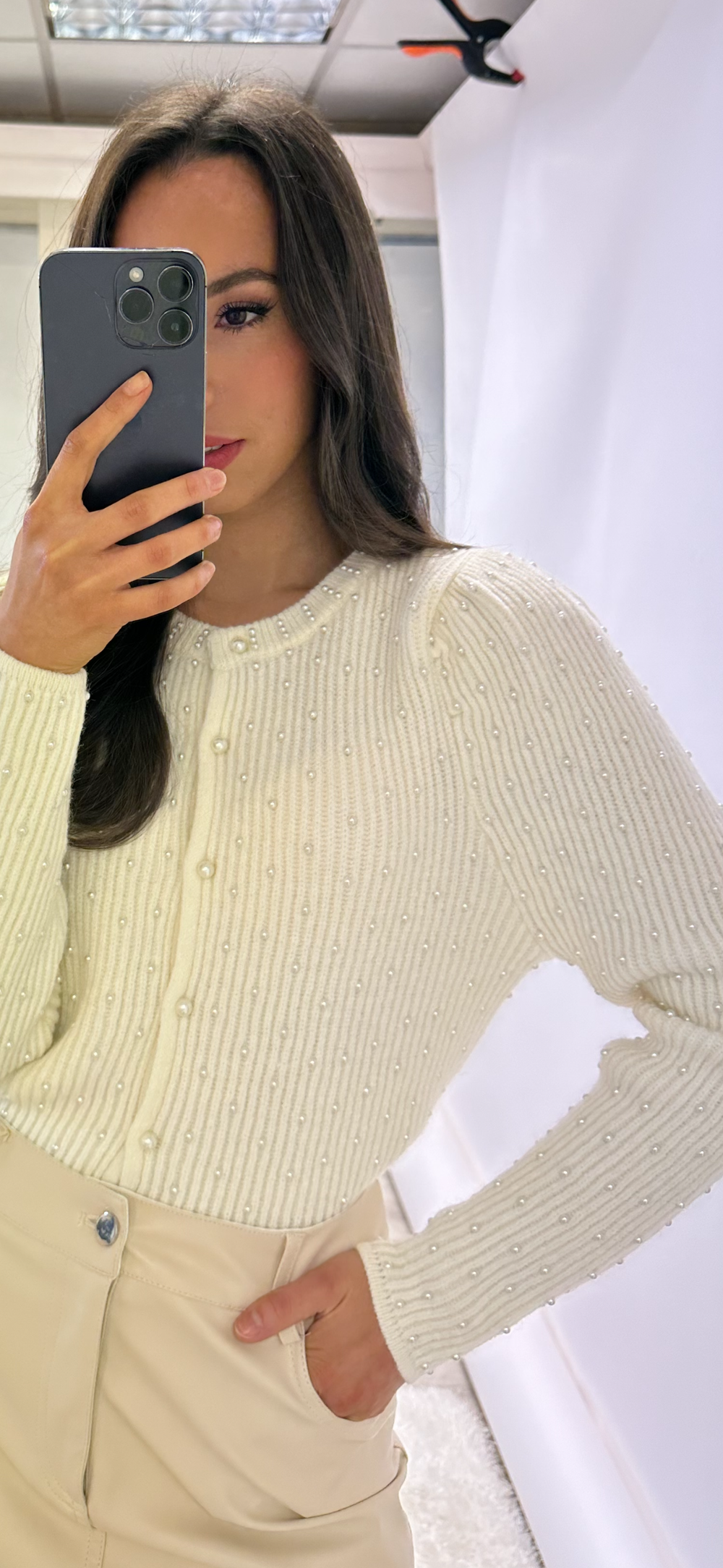 Ivory Pearly Cardigan