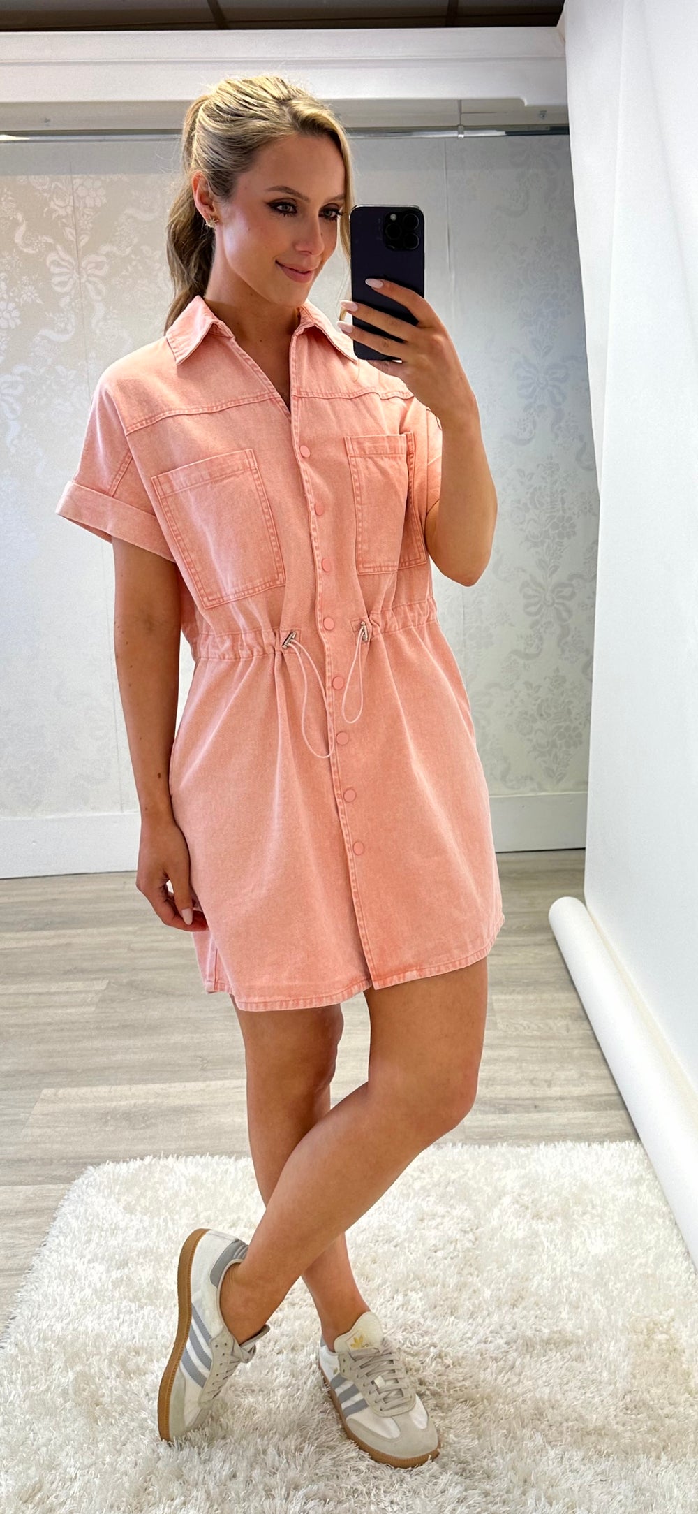 Denim Drawstring Dress