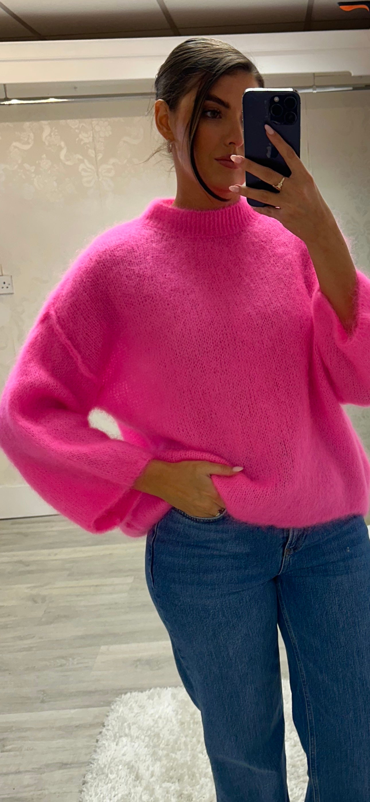 Pink Flash Fluffy Knit