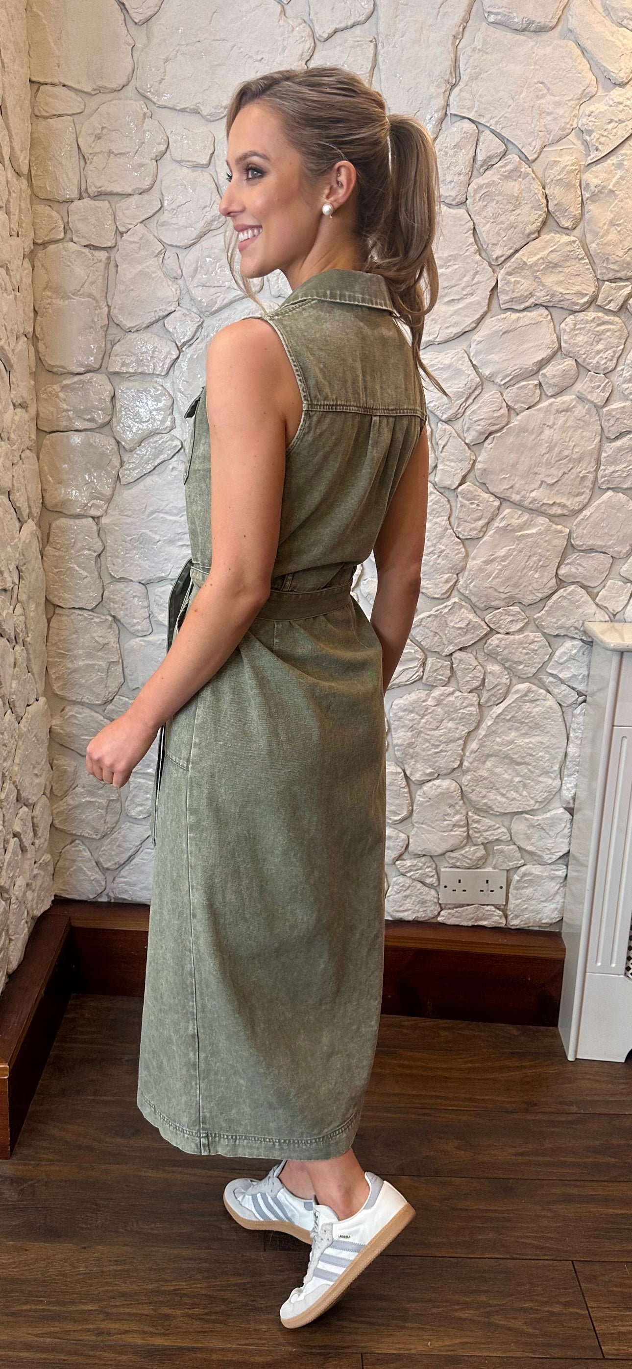 Khaki Midi Denim