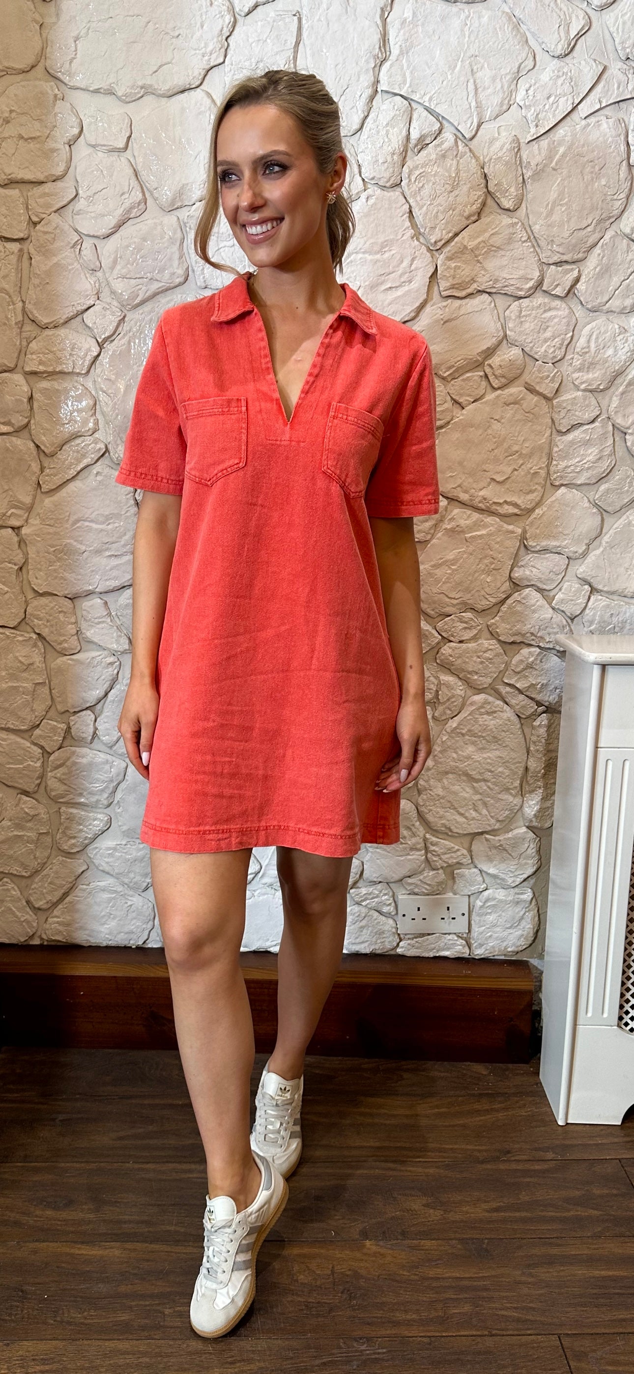 Orange Denim Dress