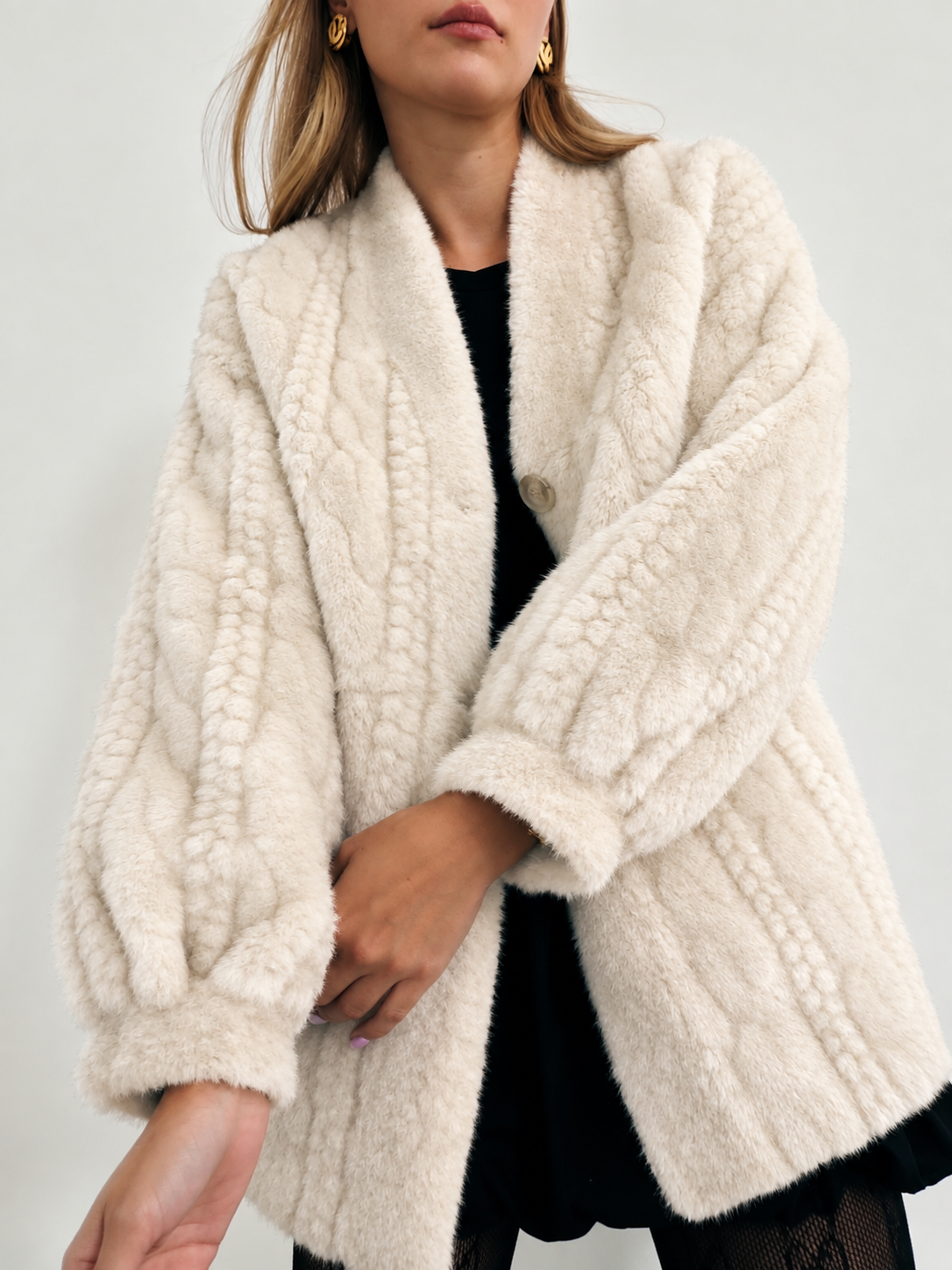 Cable Fur Coat