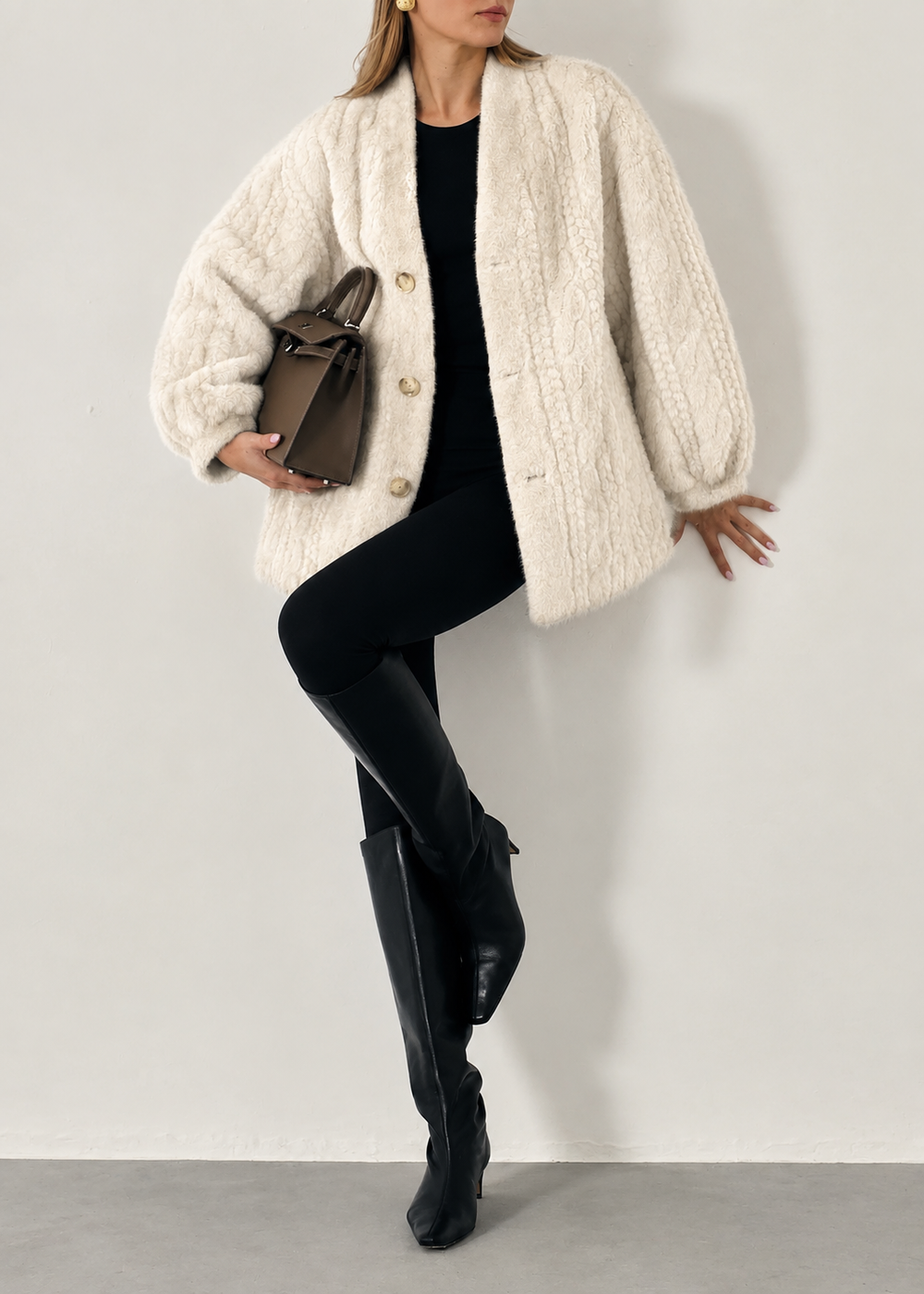 Cable Fur Coat