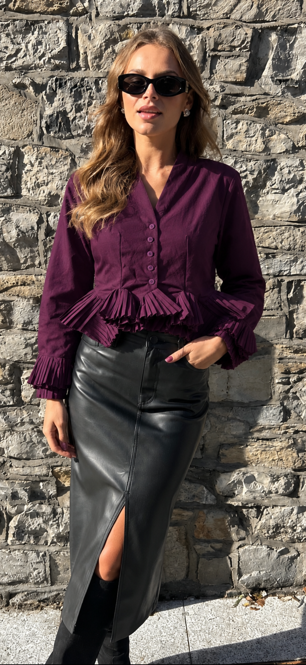 Plum Frill Shirt