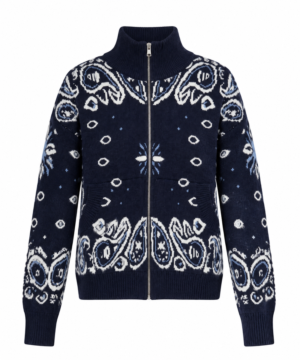 Navy Paisley