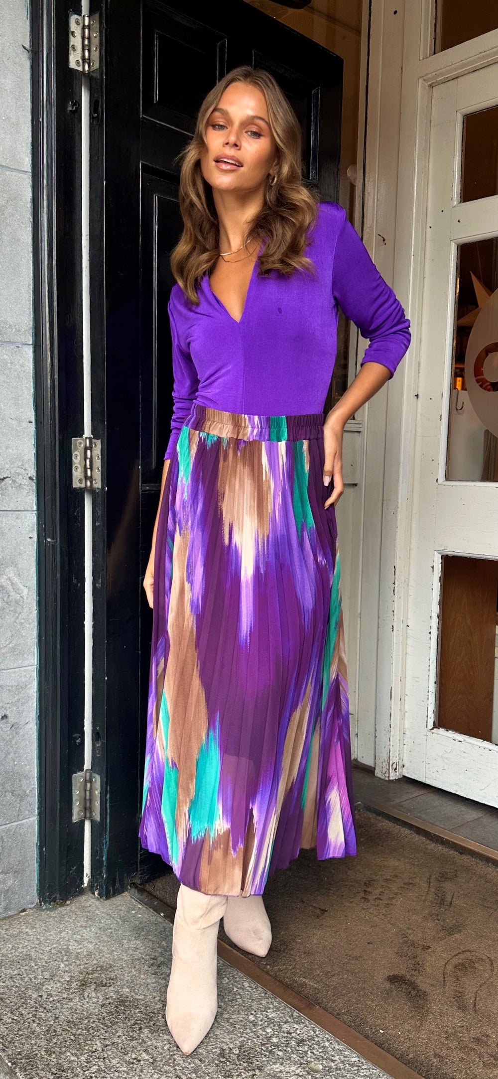 Purple Print Skirt